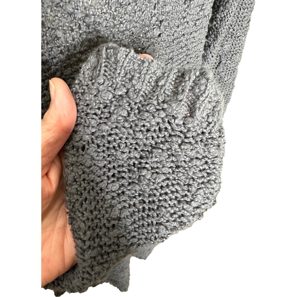 Anthro Knitted & Knotted Charcoal Pocket Cotton Blend Open Front Cardigan XS - Picture 5 of 10